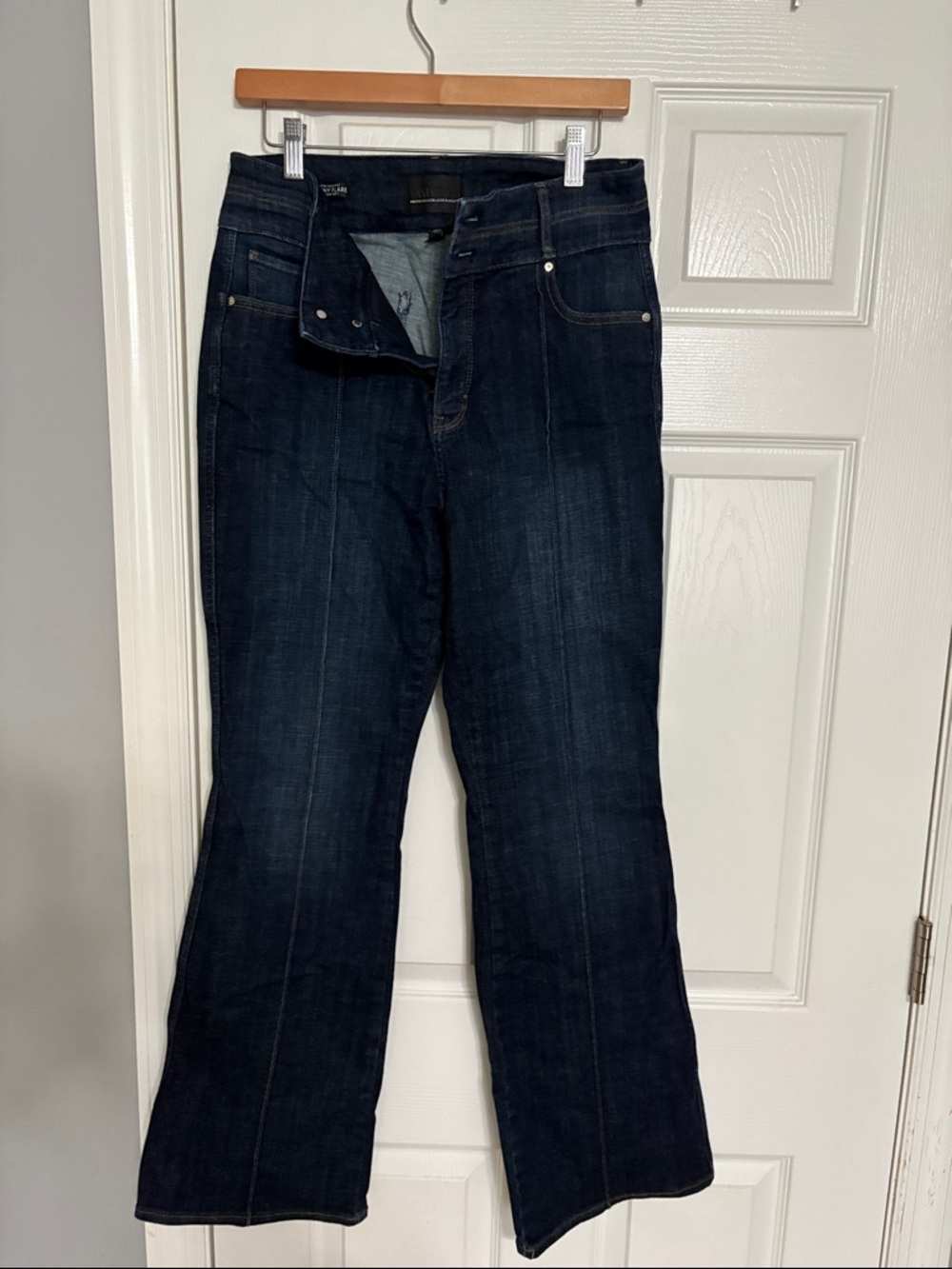 White House Black Market Dark Indigo Extra High Rise Skinny Flare